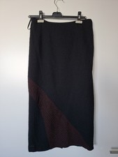extravaganter warmer Midi Rock von Walter Krines, Gr. 40, schwarz/rot