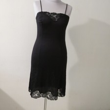 Nachthemd-Neglige -Nachtwäsche-Bodydoll-Gr 38-40 -mit Spitze -Schwarz -NEU