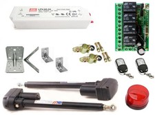 Set Torantrieb Bausatz 2-flügelig, Drehtor mit Trafo & 4-Kanal Steuerung