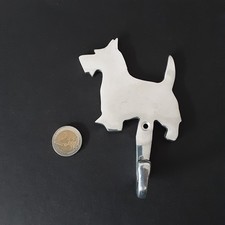 Garderobenhaken Kleiderhaken aus poliertem Aluminium Motiv: Hund Scottie 