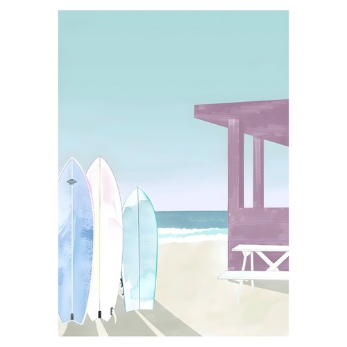 Surfboards strand illustration - strand,