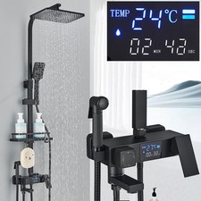 LED Duschset Schwarz