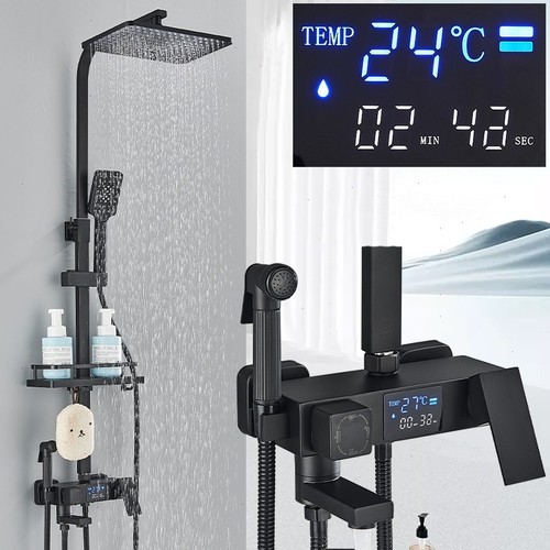 Led duschset schwarz - led,