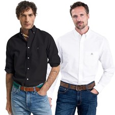 Enzo Herren Hemden Lang Arm Baumwolle Freizeit Formell Arbeit Schlicht Knopf Top