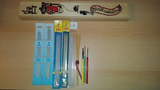 Stricknadelbox Holz inklusive Stricknadeln und Häkelnadeln