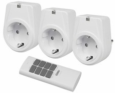 Funksteckdosen mit Fernbedienung 3er Set Funksteckdose Funk Steckdosen max. 30m