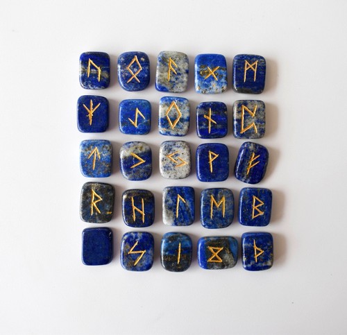 Lapislazuli würfel runen set - würfel,