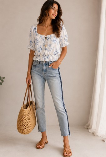Hellblaue damen jeans soccx - hellblaue,