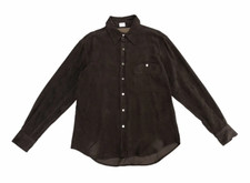 Armani Collezioni Western Style Button Up Suede Shirt Brown