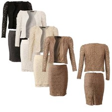 STANDESAMT KOSTÜM PENCIL ROCK UND BOLERO  - BLAZER AUS SPITZE (S4)