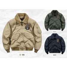 Herren Fliegerjacke Pilotenjacke Lammfell Leder Optik Mantel Winter Verdickt HOT