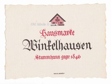 x5909 Hausmarke WINKELHAUSEN Etikett label