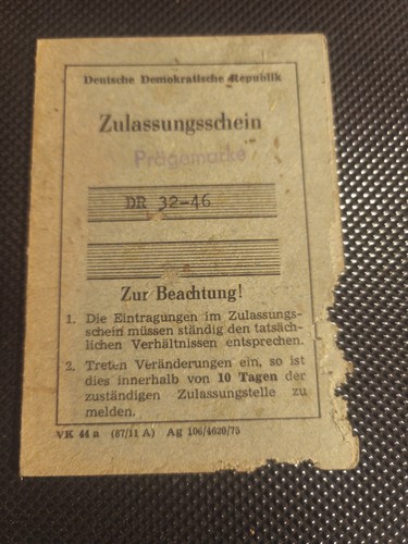Ddr zulassung traktor - zulassung, famulus