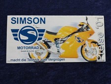Simson Preisliste 2001 Star Sperber Spatz Habicht Albatros