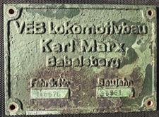 Builders plate, Fabrikschild LKM Babelsberg 146676/61 ex BKK Senftenberg AL