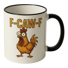 Kaffee Tasse SCHWARZ Hänchen Hahn Huhn Chicken F-Caw-F Weihnachten Geburtstag Ge