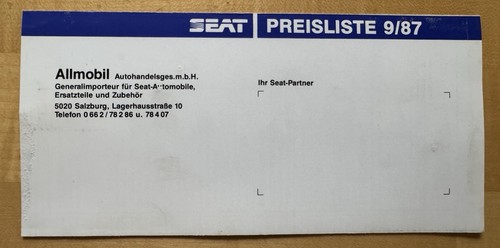 Prospekt preisliste seat - preisliste,