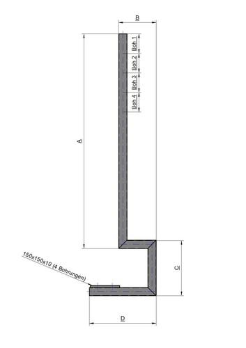Geländerpfosten balkon - geländerpfosten,