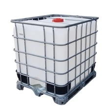 1000 l IBC Container Wassertank auf Stahlpalette ohne Auslauföffnung GESPÜLT