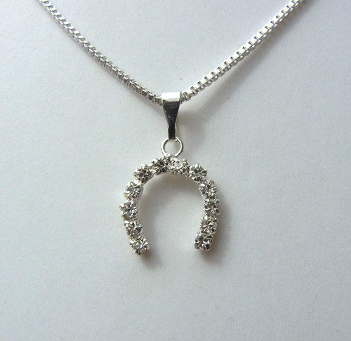 Hufeisen anhänger mit - hufeisen, strass