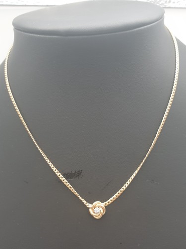 Bicolor diamant collier 8kt - bicolor,