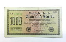 Banknoten Deutsches Reich, Inflation,  1.000 Mark, Berlin 1922.