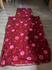 Ikea 2-teil. Bettwäsche gepunktet rot/orange/pink  sehr guter Zustand