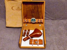 Echtleder Sattel Griffe Satteltasche Fahrrad Geschenkbox Holz edel