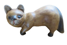 Katze aus Holz Kantenhocker