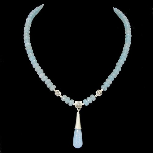 Aquamarin halskette kette - aquamarin,