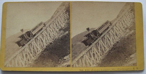 Stereoview jacobs ladder train - stereoview,