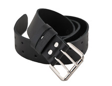 Arbeitsgürtel Ledergürtel Doppeldorn schwarz 4cm breit in 3 Längen Gürtel