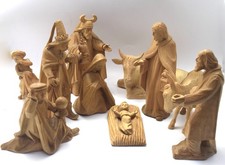 10 Krippenfiguren Holz natur Zirbe oder Lindenholz handgeschnitzt 20 cm