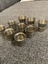 9 Zinn Schnapsbecher 3x3 Verschiedene ca. 4-5 cm Breite ca. 3,5 cm