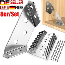 8X Edelstahl Eckverbinder Universal Möbel Winkelverbinder für Holzregale Tische