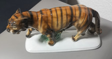 Tiger Figur/Skulptur Porzellan WKC Weiss, Kühnert & Co. Porzellanfabrik Vintage