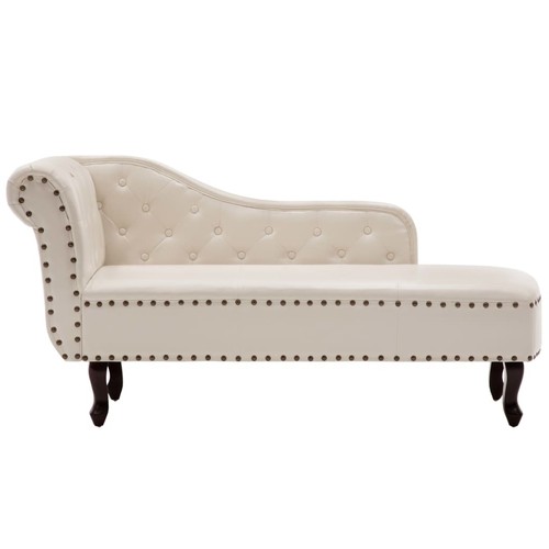 Chaiselongue creme kunstleder - chaiselongue,