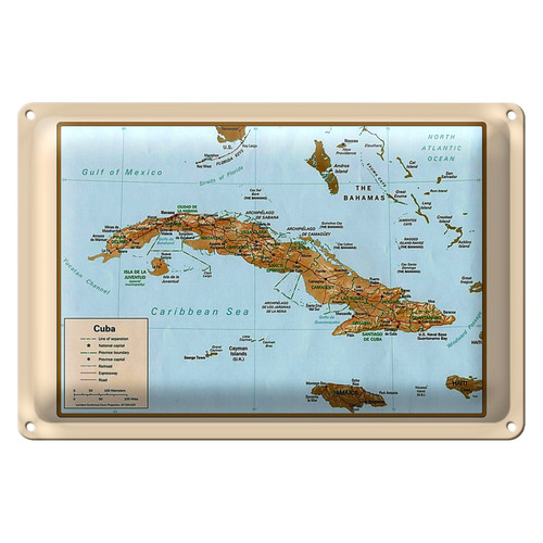 Blechschild cuba 30x20cm - blechschild,