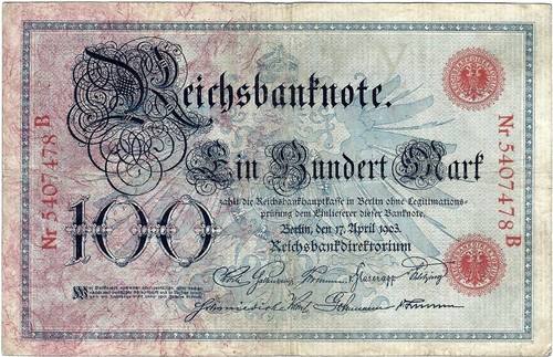 Reichsbanknote 100 mark - 100,