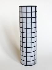 Glasvase Quadrat "Wiener Werkstätte" inspiriert, schwarz-weiß