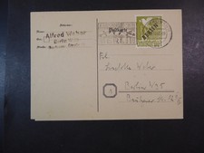 Berlin 1948, 1 M Schwarzaufdruck EF auf Karte, ME 160,- (nur lose Marke)