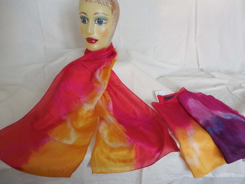 Schal reine seide gots - schal, batik
