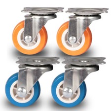 Transportrolle Möbelrolle Lenkrolle Bremse 4 Rollen SET Blau Orange