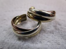 Ohrringe tricolor  333 Gold -ca 1,4 cm Durchm.- Gewicht ca 2 Gramm