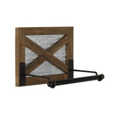 Klopapierhalter Braun Schwarz Toilettenpapierhalter Klorollenhalter Holz Metall