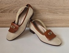 Bally Vasano Leder Pumps Schuhe Mokassin Loafer Ivory Braun Gr. 5,5 = 38 – 38,5