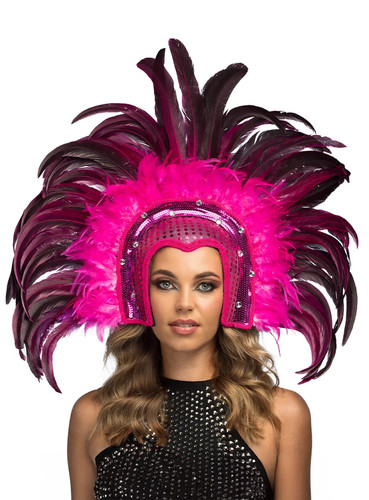 Federkopfschmuck samba pink - federkopfschmuck,
