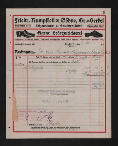 Berkel rechnung 1919 - gr.-berkel,,