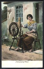 Künstler-AK Irish Spinning