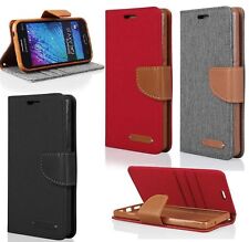 ^ CANVAS Fancy Book Case Buch Form Handytasche Jeans Cover Hülle Apple iPhone XS